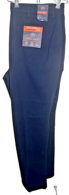 St Johns Bay Men's Khaki Pants 38x30 Navy Blue Classic Fit Wrinkle Free NWT